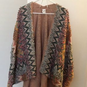 Anthropologie crochet poncho multicolored.